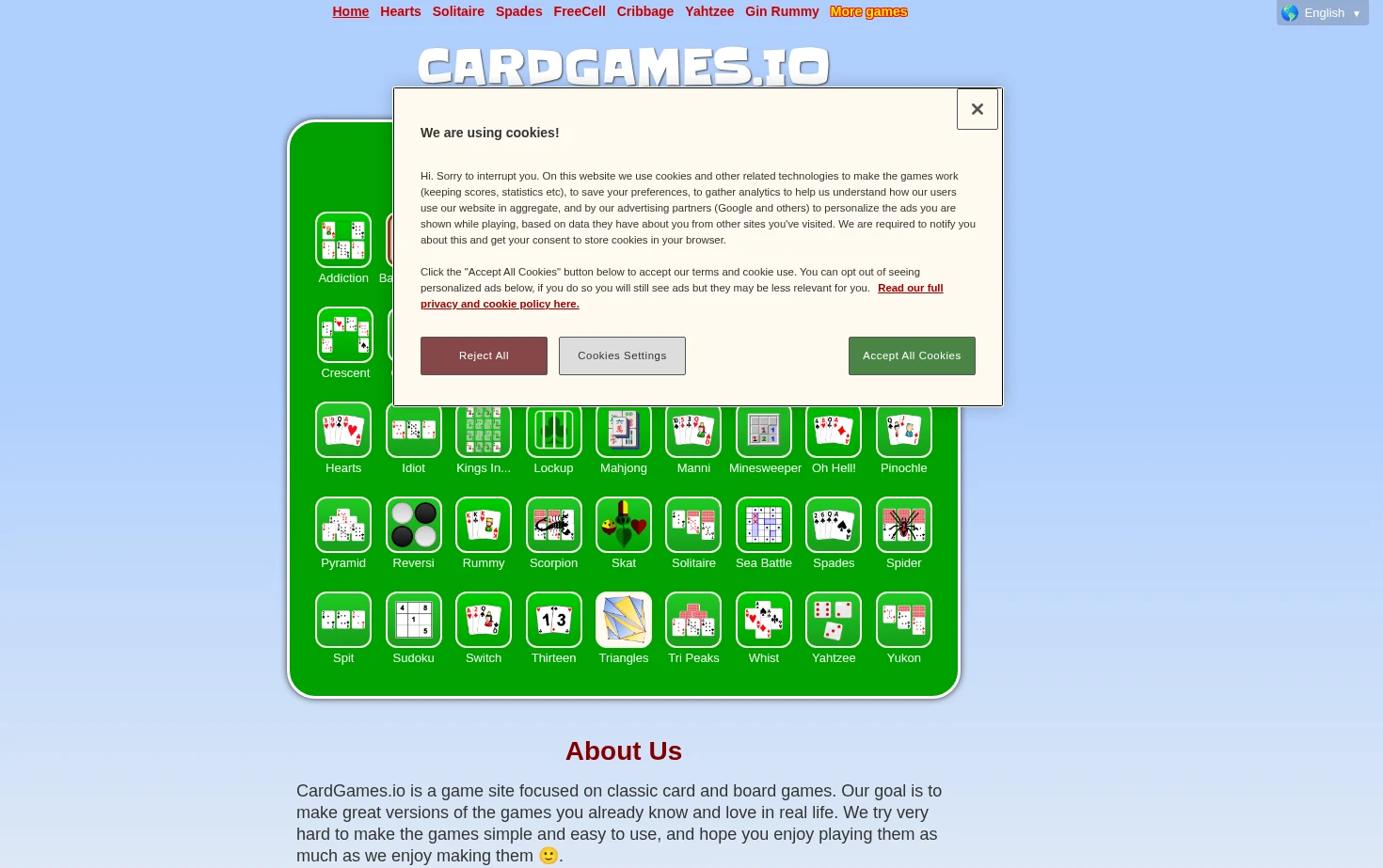 CardGames.io 页面快照